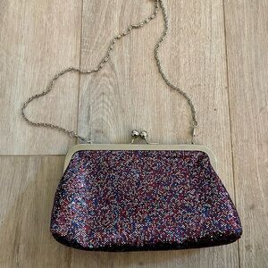 Red, White and Blue Sequin Crossbody Clutch NWOT
